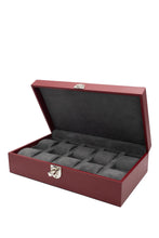 Carica l'immagine nel visualizzatore di Gallery, SCATOLA PORTA OROLOGI DA 10 POSTI IN VERA PELLE MARTELLATA