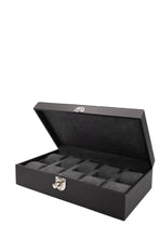 Carica l'immagine nel visualizzatore di Gallery, SCATOLA PORTA OROLOGI DA 10 POSTI IN VERA PELLE MARTELLATA