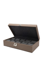 Carica l'immagine nel visualizzatore di Gallery, SCATOLA PORTA OROLOGI DA 10 POSTI IN VERA PELLE MARTELLATA